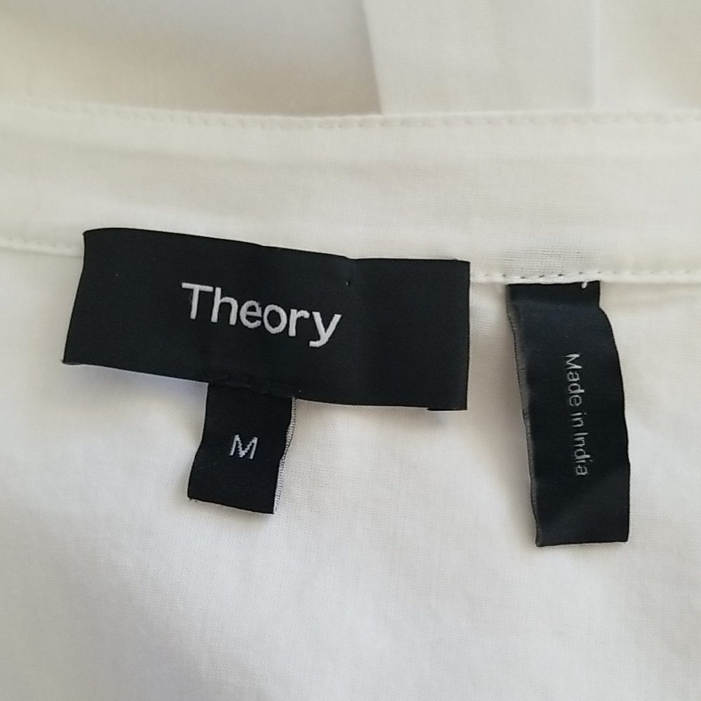Theory White Textured Women's Blouse - Picture 7 of 7